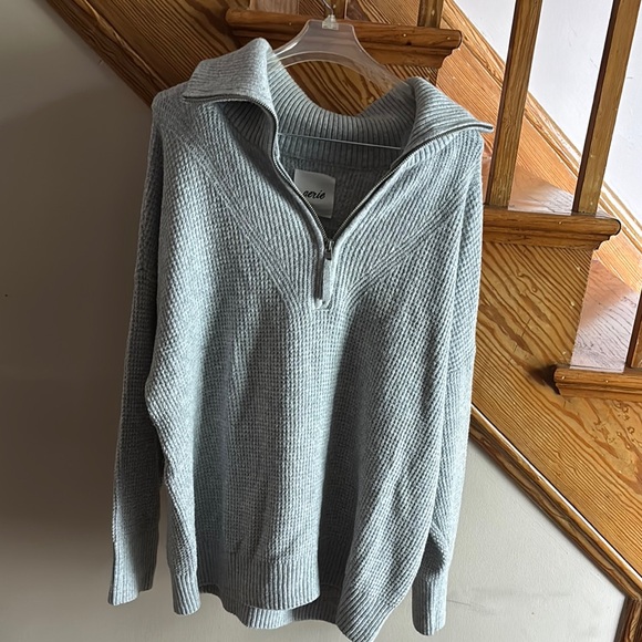 Men's Gray Half-Zip Sweater - Picture 1 of 3